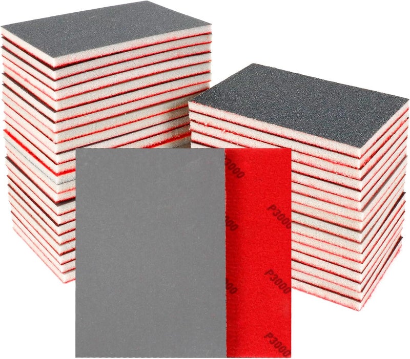 Pukamam 24 Pcs Sanding Sponge 3000 Grit, Washable & Reusable Sanding Blocks for Wood, Metal, Drywall, Glazing, Wet Dry Sandpaper for Smooth Finishing - Image 1